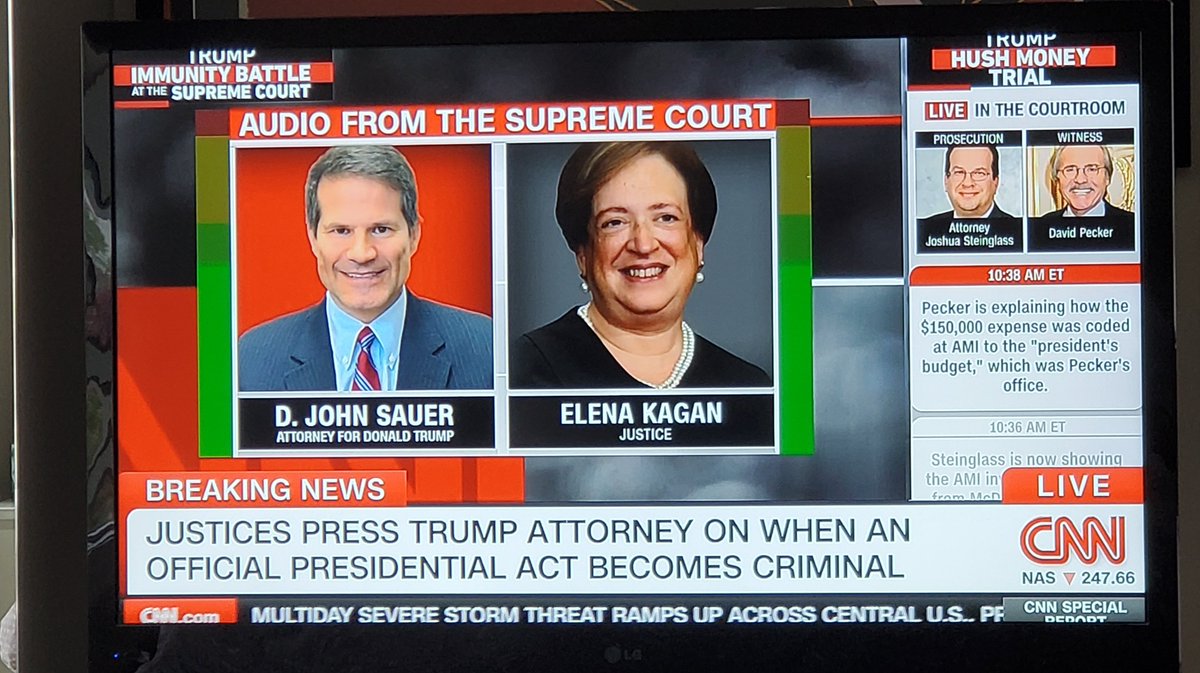 I never tire of bad news about Donald Trump. So this morning's @CNN television coverage of his Immunity Battle and Hush Money Trial is welcomed, even if he does eventually win one or both cases for reasons unrelated to what is right or wrong.