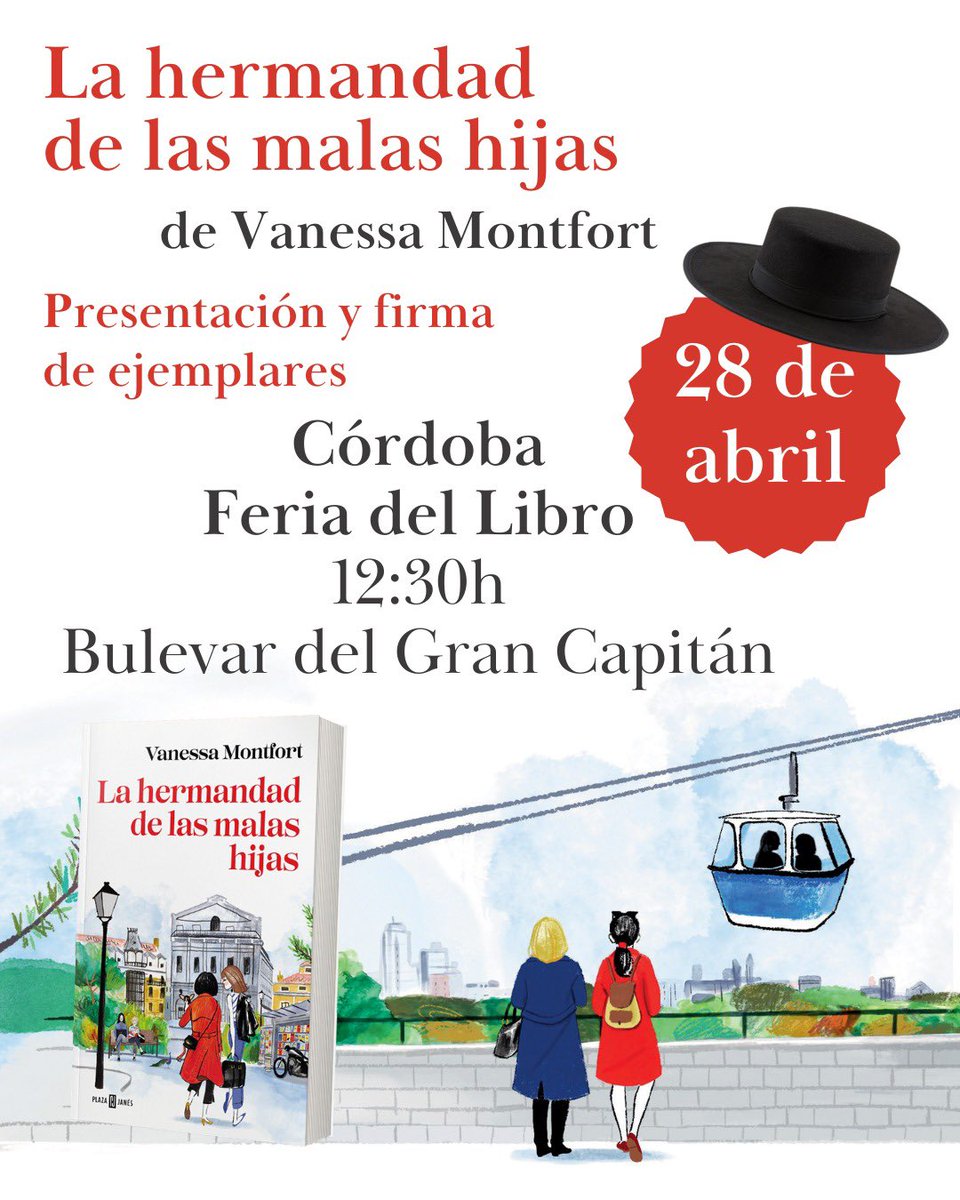 ¡Queridos lectores y lectoras de Córdoba!
Nos vemos en vuestra feria del libro el 28 de abril. Ademas de firmar toda mi obra, presentaré LA HERMANDAD DE LAS MALAS HIJAS a las 12:30 en este espacio mágico. ✍🏼📖
✨Os espero.🧡🧡