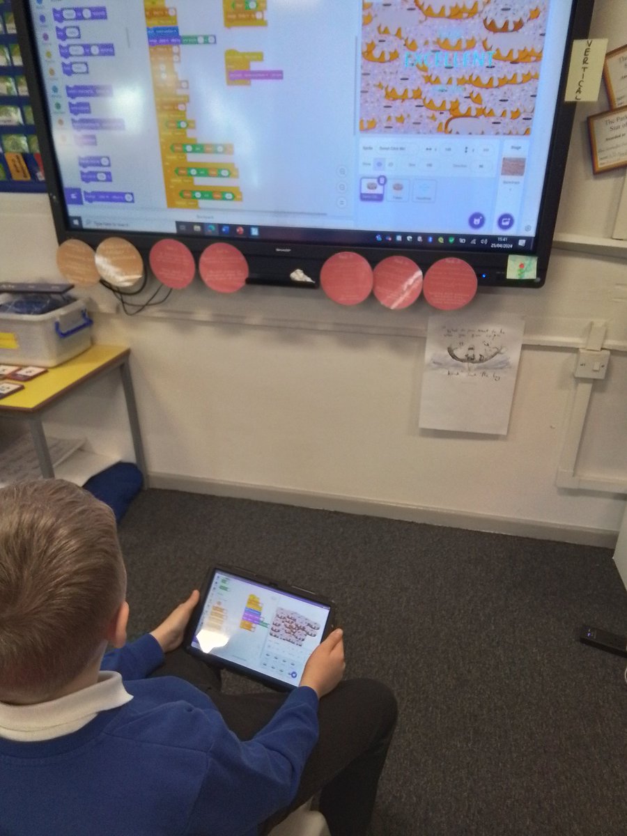 TPAYear4JB's tweet photo. Our code is a lot more tricky tonight but Oscar is so close to completing his clicker game! @DeltaTheParks #MrsOyeisproud #TPAComputing https://t.co/R0945RmZ6l