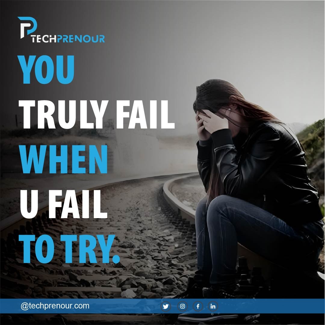 Don't give up before you start. Trying is the key to success. Remember: 'You only fail when you don't even try.' Keep going, because every effort counts.

#techprenour #quoteoftheday #keeptrying #nevergiveup #successistrying #everyeffortcounts #tryandsucceed