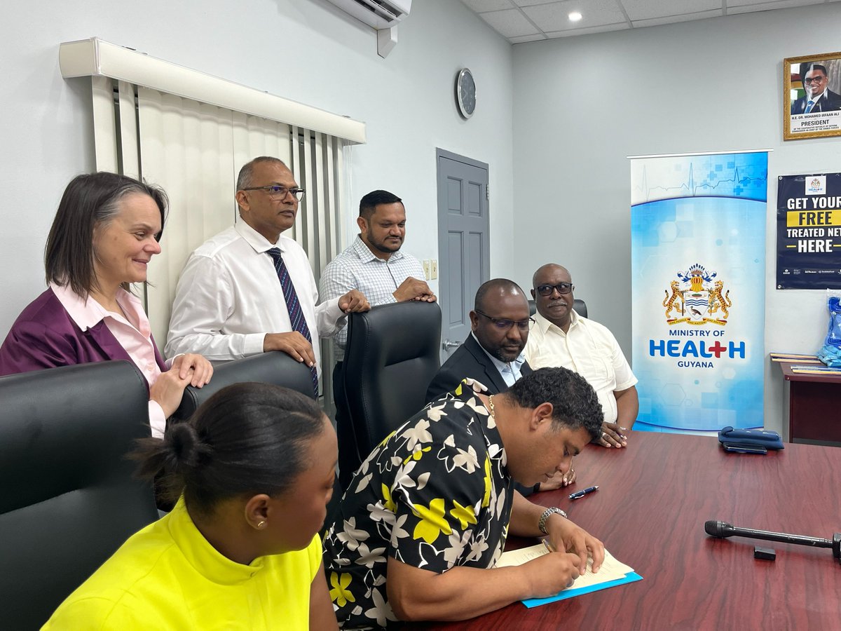 .@USAID congratulates Guyana for signing a Memorandum of Cooperation between its Ministry of Health, Ministry of Labour, and Guyanese mining associations to strengthen malaria service delivery and reduce malaria cases and deaths in mining areas with high malaria transmission.