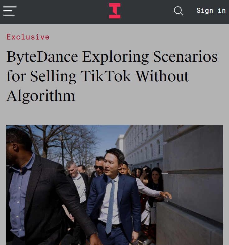 I told everyone, TikTok is going to divest without the algorithm. I think the only decent sized company without antitrust issues that is working on recommendation alogorithms for video, is Rumble.