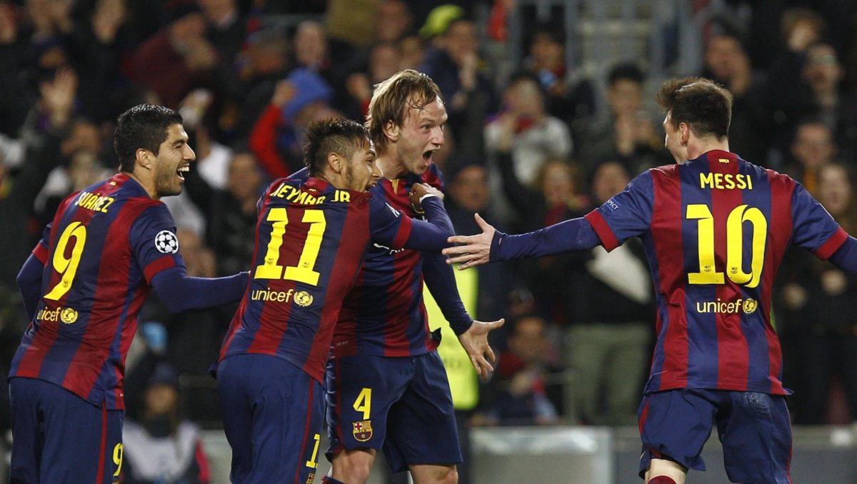 Rakitic: 'Of course I can say that I enjoyed playing with Messi, Neymar and Suarez. Hopefully they say that they enjoyed playing with Rakitic too. They scored 100 goals per season, but they couldn't have done it without the support at the back.'