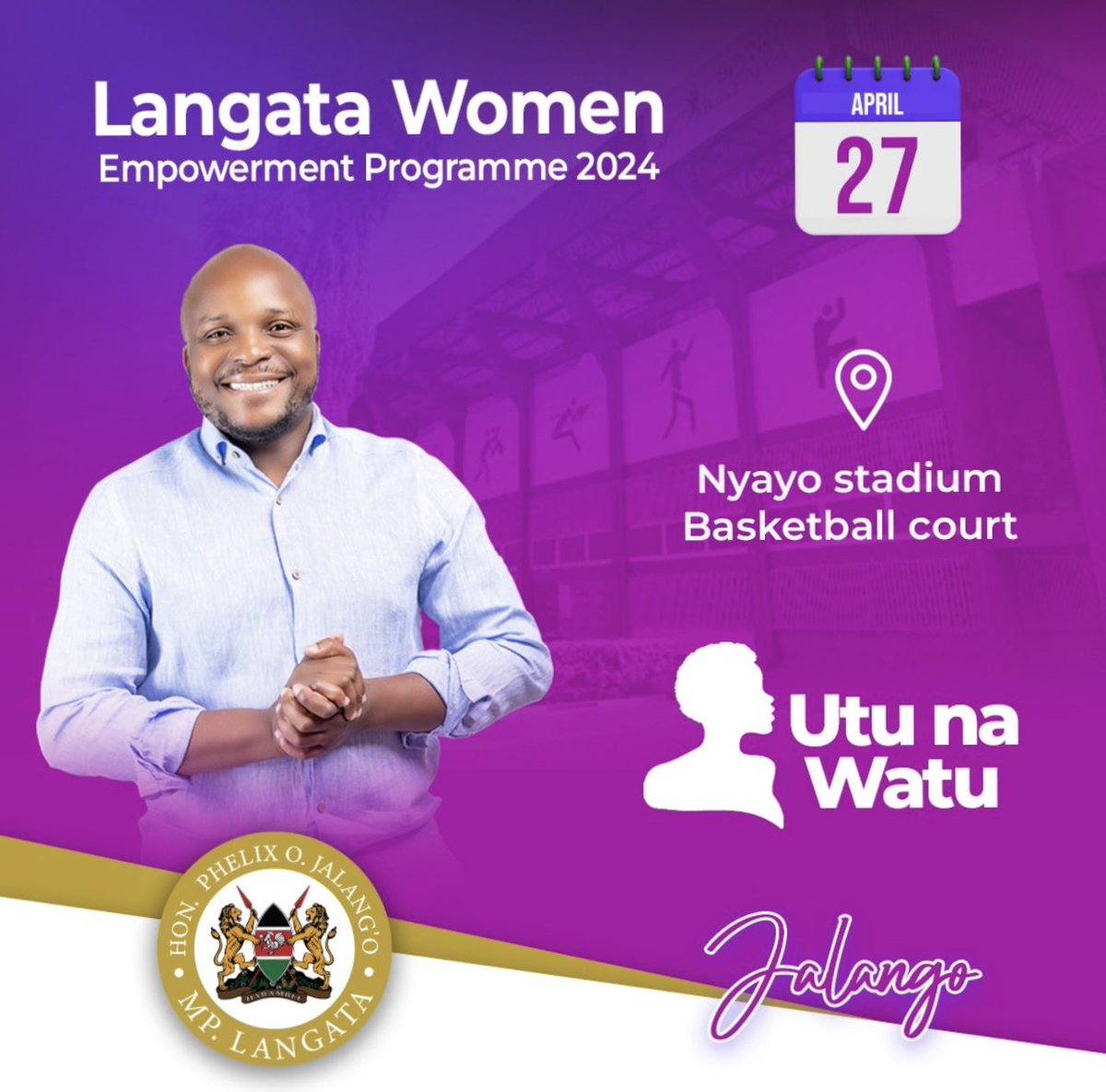 This weekend 27th April we do it for our mothers, an empowerment program for our women groups. A women summit of its kind! #Langata1
