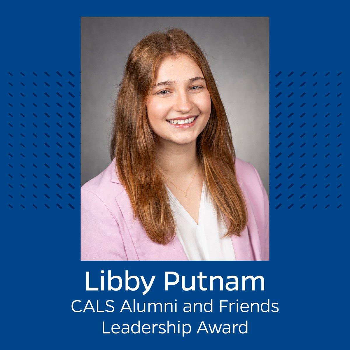 UFCALS's tweet photo. Meet Libby Putnam, a Top Ten Senior and CALS Alumni and Friends Award winner from Bartow, Fl. Libby is an @UFAEC senior who has shown exemplary service to the college and the university. Congratulations, Libby! 🐊
Read more here: https://t.co/ZJAWvU2jCk
#ufcals #toptensenior https://t.co/JjkCmoSZaA