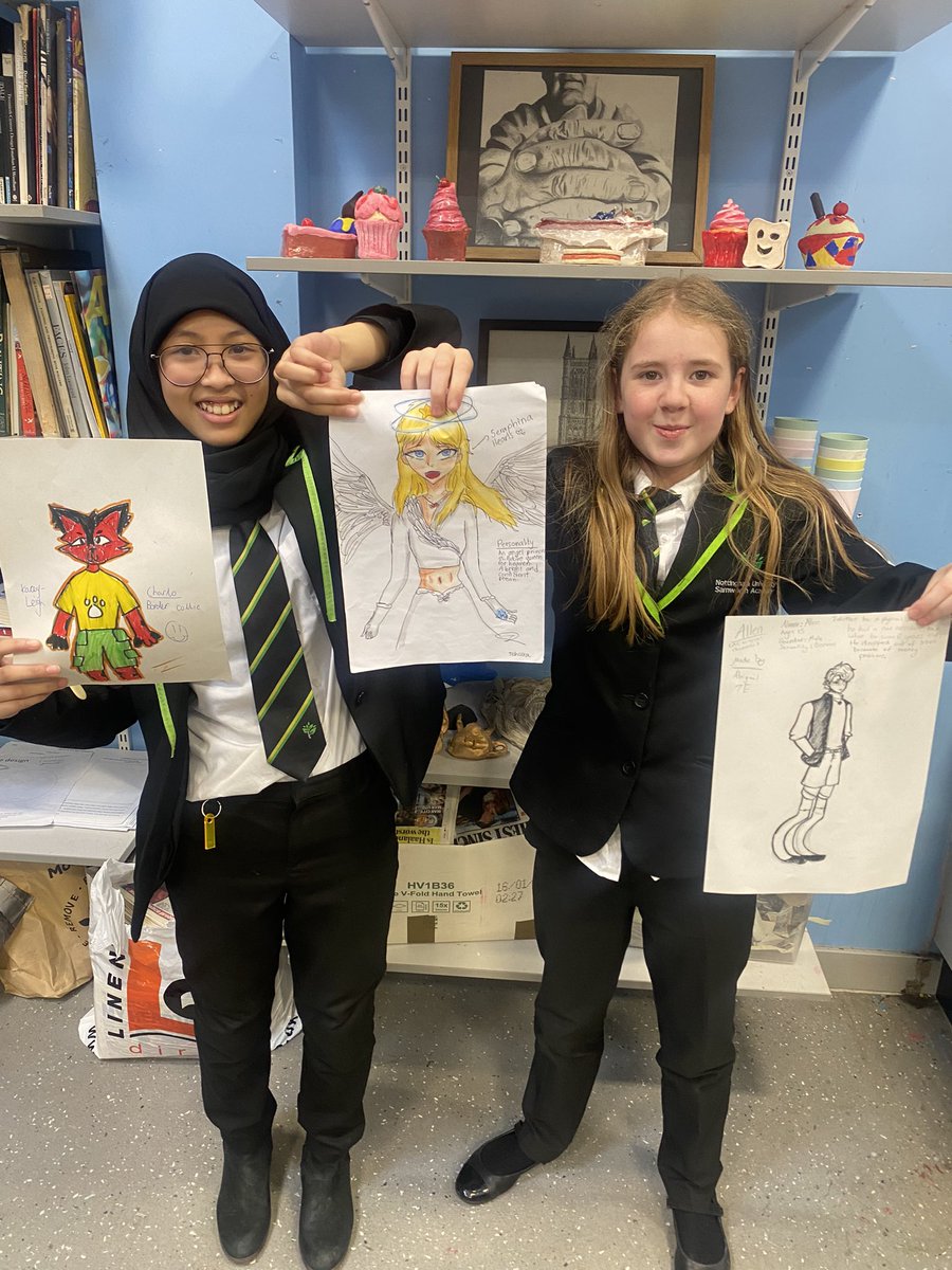 Miss_Taylor25's tweet photo. Art club competition finale !! Well done, everyone who entered. There were some amazing character designs! 
And thank you to my two glamorous assistants for announcing our winners. 🎉🎨🖌️ @OfficialNUSA #amazingnusa #creativity #characterdesign https://t.co/upLd74ro44