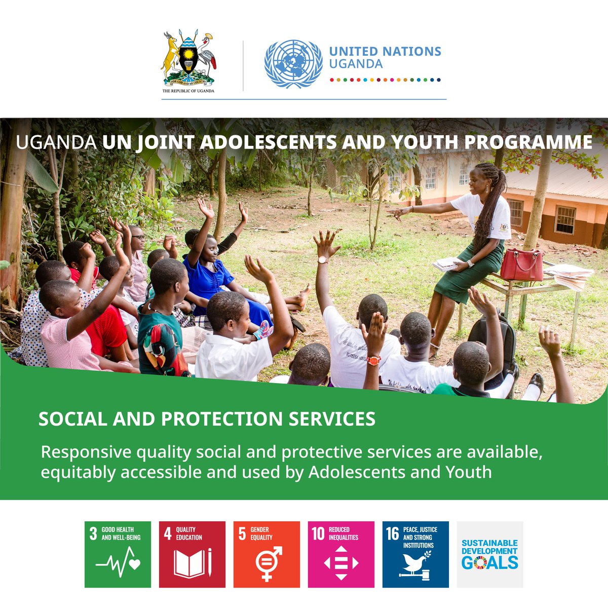 ✓Responsive quality social and protective services, equitably accessible and used by adolescents & youth.
#UNJAYPUganda