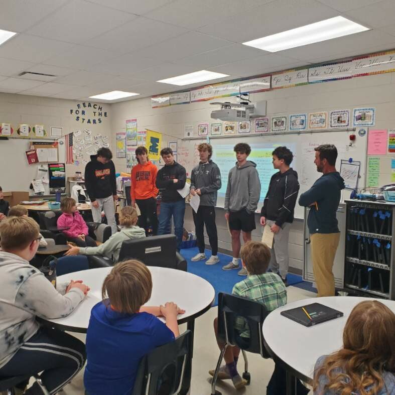 SALTAnderson's tweet photo. Four of our @AndersonRaptors SALT small groups traveled to @goMercerEagles this morning for a lesson on sportsmanship and respect!! 

We rise by lifting others!! @FHSchools https://t.co/Pxi5Pk9Gbg