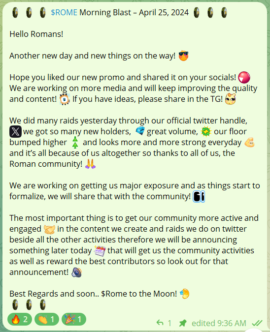 $ROME 🏟🏛💰 tweet media