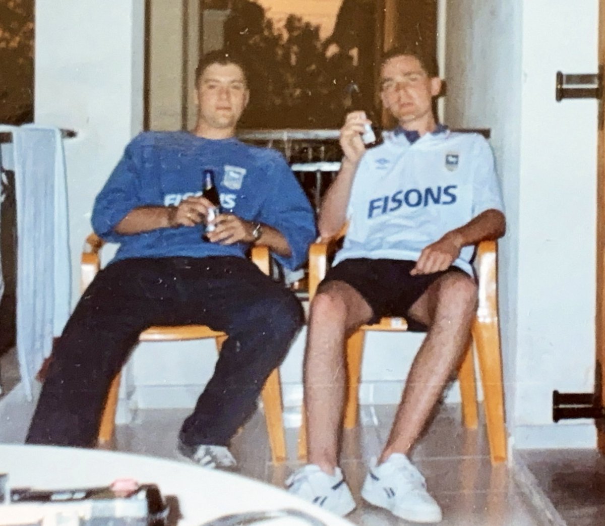 Corfu early 90s. I’ve no recollection whatsoever of owning that beautiful white Ipswich away shirt. Should have kept it! #itfc