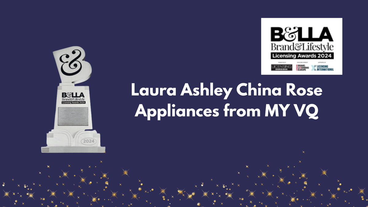 The #BELLAS24 Best Brand Licensed Electrical, Gardening or DIY  Product or Range. Winner: Laura Ashley China Rose Appliances from <a href="/MYVQUK/">VQ</a>
Sponsored by Golden Goose
