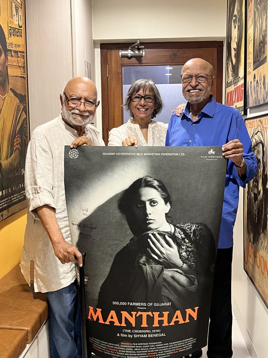 Unbelievable Third year in a row at Cannes Film Festival …Film Heritage Foundation is proud to bring the Restoration of Shyam Benegal’s milestone film “Manthan”produced by 500,000 farmers who gave rupees 2 to produce this film…I wish Smita Patil was here to see this…