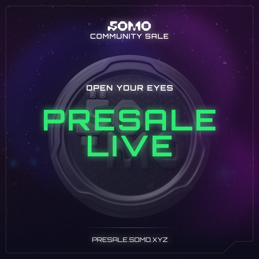 The $SOMO sale is live. Only at: presale.somo.xyz The more you purchase, and the faster you do, the higher your chances to obtain $SOMO.