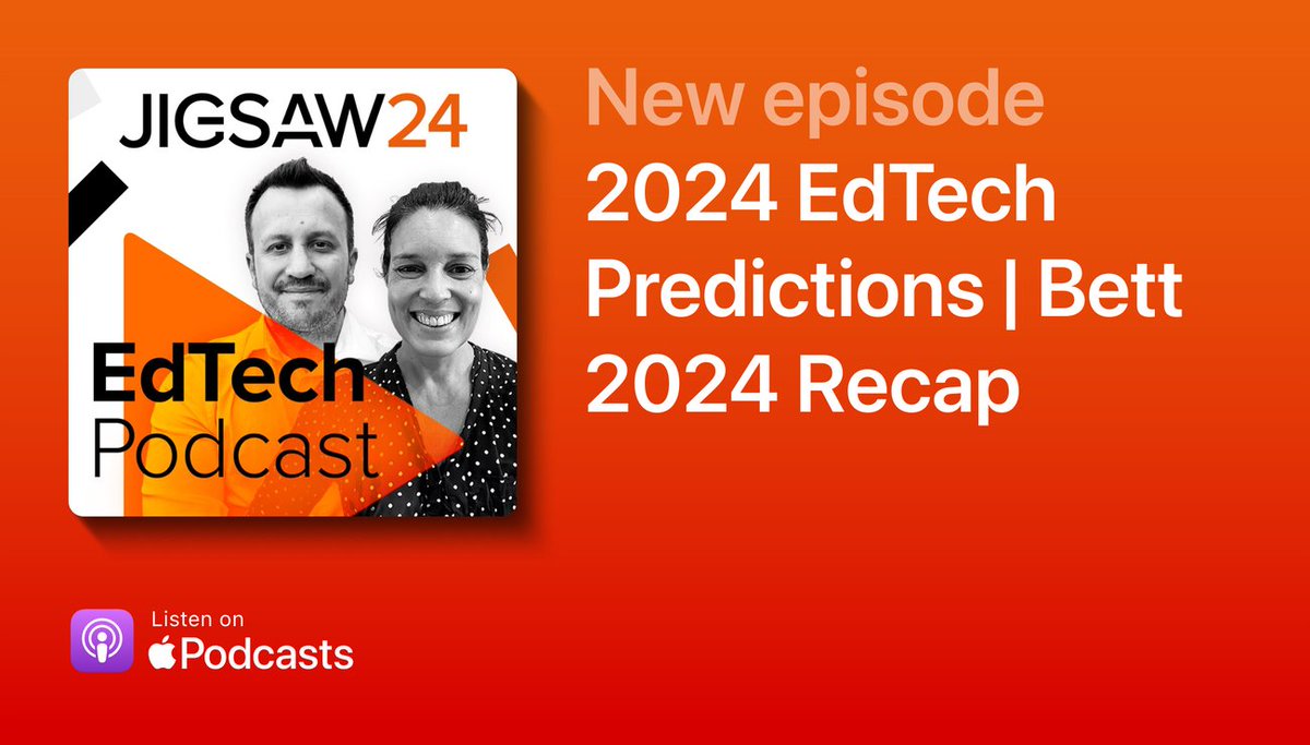 The latest episode of #EdTechPodcast is out now! 🎙 Join us as we reflect on Bett UK 2024, the event that offers educators a space to share their ideas and advice for schools and trusts. Gain insights into the future of EdTech from our education experts: apple.co/44fG95A
