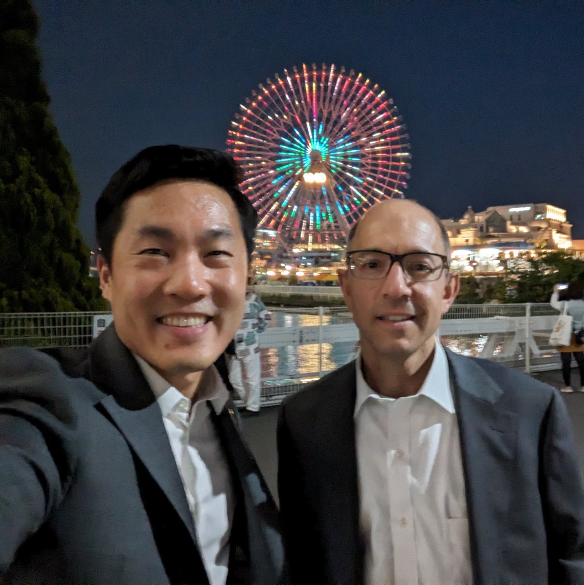 The best part of experiencing #JUA2024 is sharing it with colleagues and friends. Happy to be in Yokohama with @SBoorjian and share a bit of Rochester, Minnesota, with the world. Is Cosmo Clock 21 the Corn Tower of Yokohama? #IYKYK #twinning