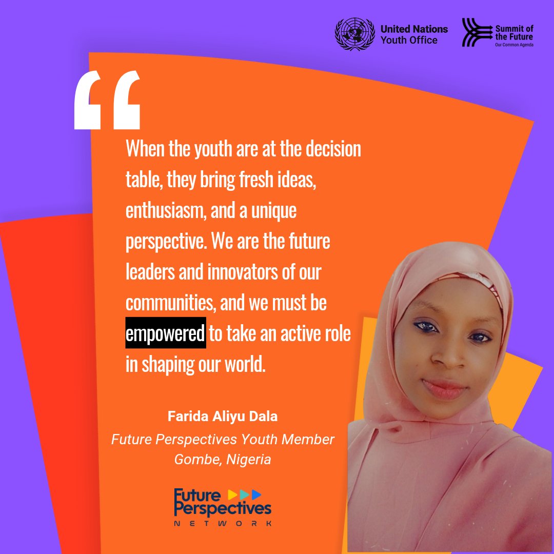 Meet Farida Dala, Future Perspectives Youth Network member. We are amplifying the voices of our members from Northeast Nigeria this month.

#FutPerspectives  #youth #africanyouth #futureperspectivesnetwork #YouthLead #ActNow #OurCommonFuture