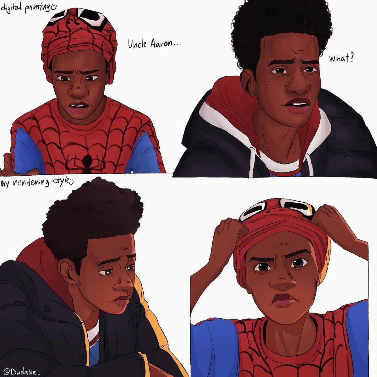 Miles portraits in 2 styles:D

#AcrossTheSpiderVerse #IntoTheSpiderVerse #MilesMorales