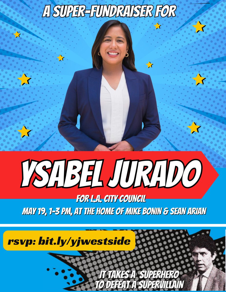 Ysabel. Not KDL. Fundraiser May 19. RSVP or donate: secure.actblue.com/donate/yjfundr…