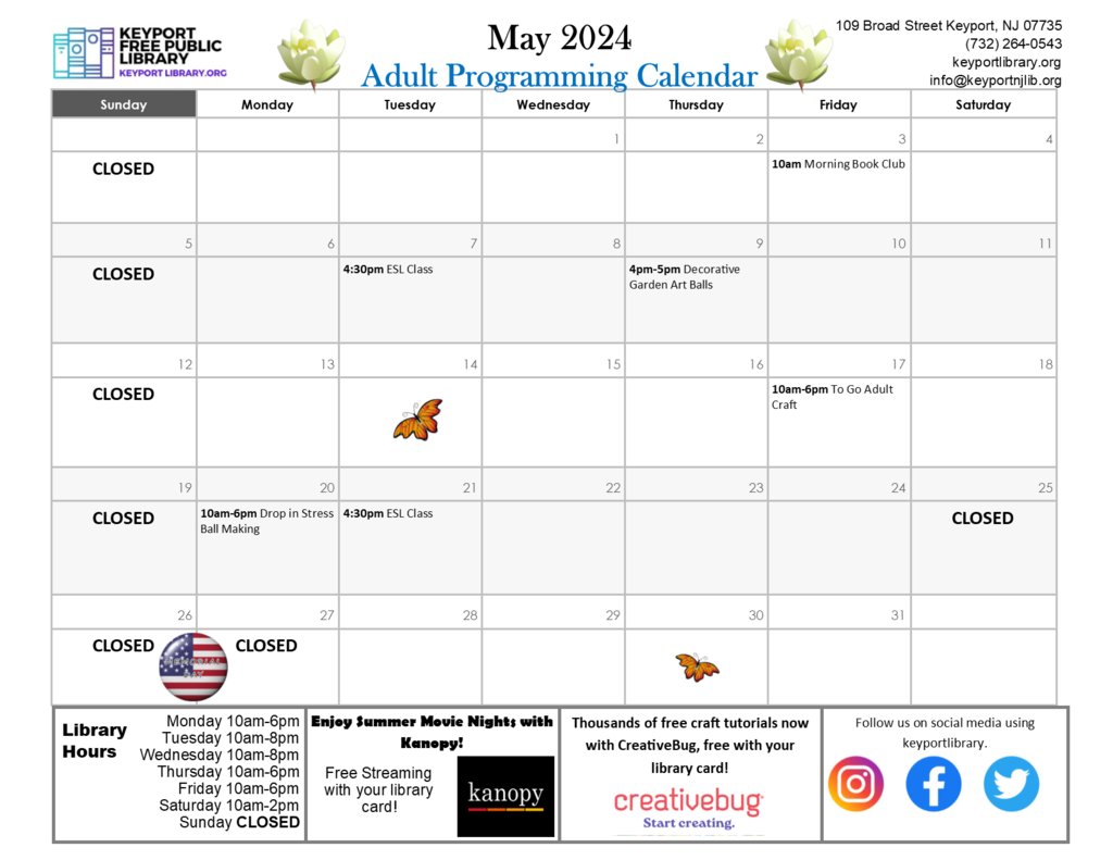 May Keyport Library Schedule