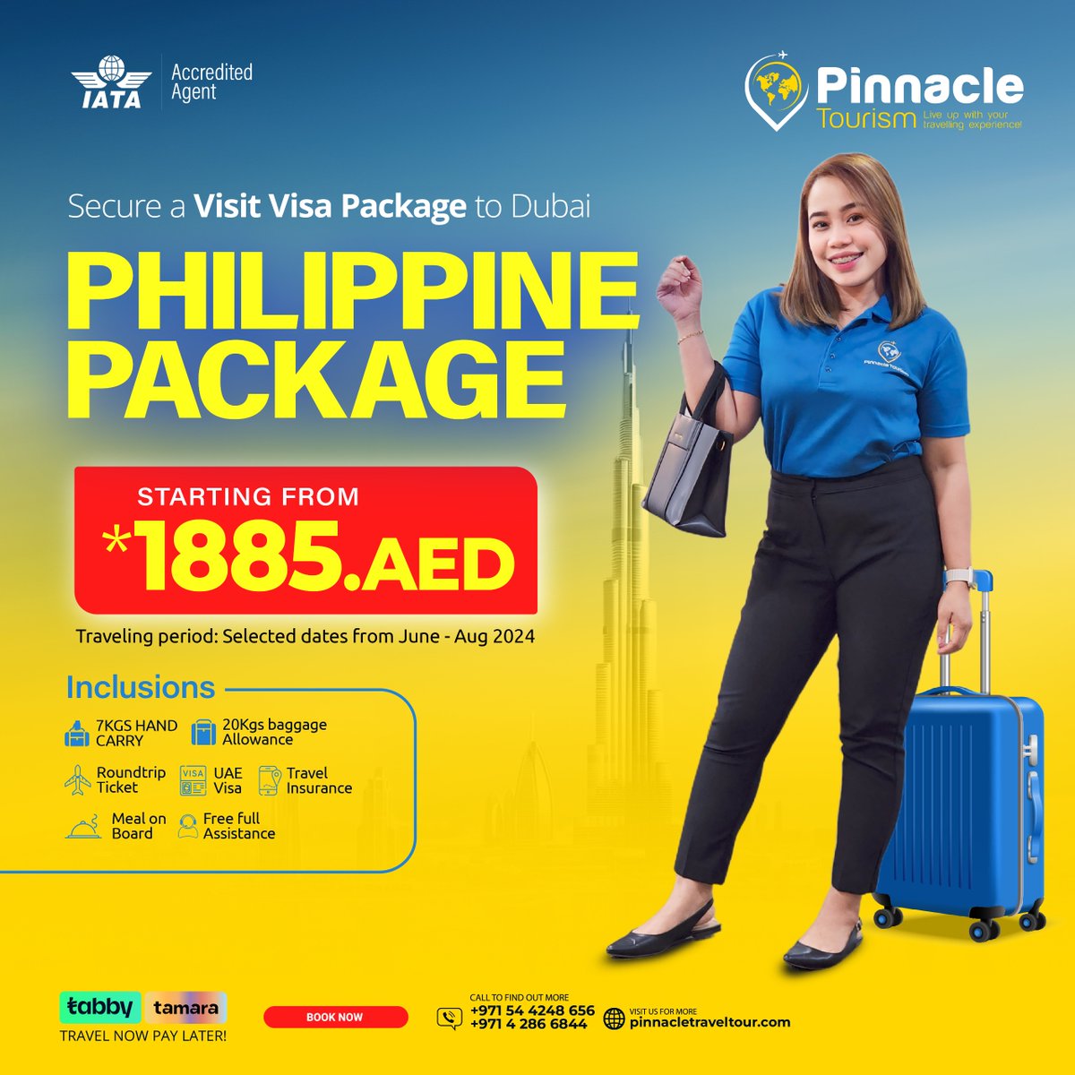 An unforgettable adventure with Pinnacle Tourism's exclusive Philippine packages, starting at just 1885 AED! 

☎️042866844
📲0544248656
📧inquiries@pinnacletraveltour.com

#PhilippinesToUAE #TravelPackages #PinnacleTourism #UAEAdventures #ExploreTheEmirates #TravelGoals