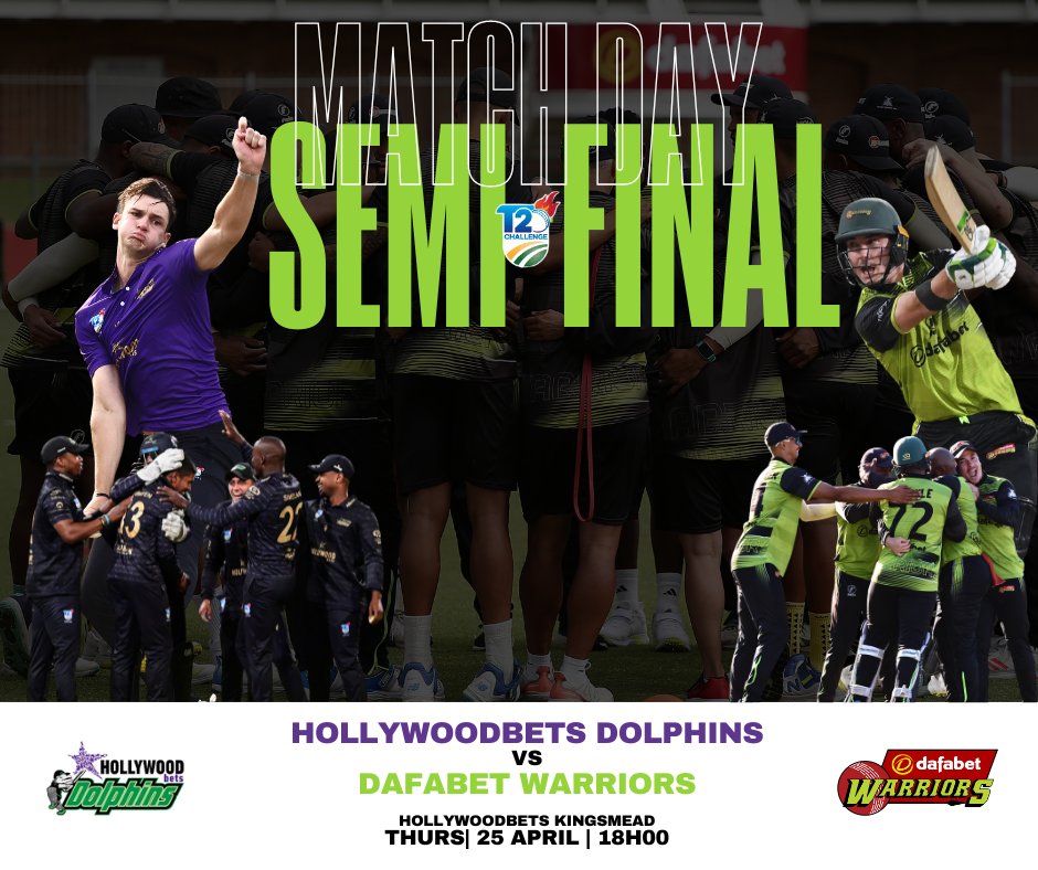 MATCH DAY | #CSAT20Challenge  
We take on HollywoodBets Dolphins at Hollywoodbets Kingsmead
 
🕛 18:00
📺 Supersport Action (Ch 208) 
🎟️ rb.gy/gg9fbn  

Let's cheer for the Dafabet Warriors! 🏆🔥

#WozaNawe #BePartOfIt 
#DafabetWarriors #TheWarriorWay