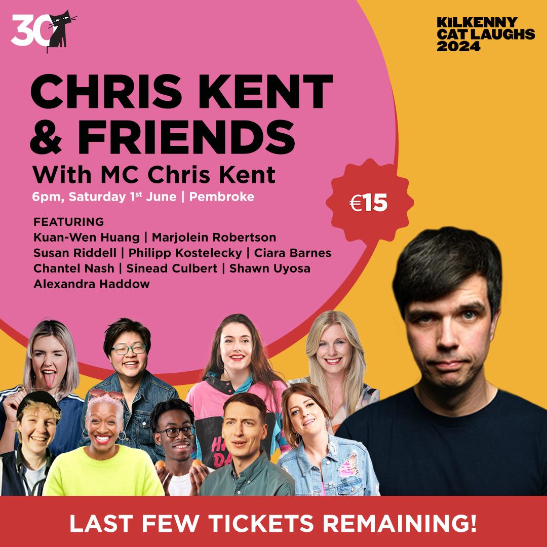 Only a handful of tickets left for CHRIS KENT & FRIENDS Saturday Night 📷📷 #chriskent #kilkenny #tickets #comedy #30YearsOfCatLaughs