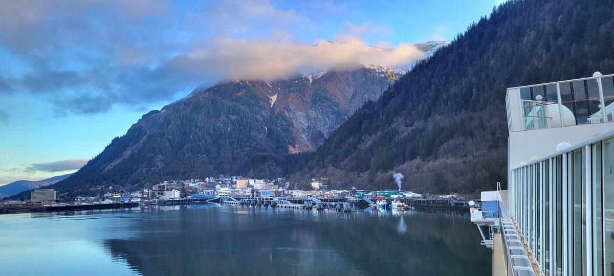 Good morning from Juneau, AK. A little breakfast then a journey to Mendenhall glacier will start our day. My wife has told me we're not returning to the ship without a rather large brick of fudge from a certain shop, the name of which she can't remember. #CruiseNorwegian