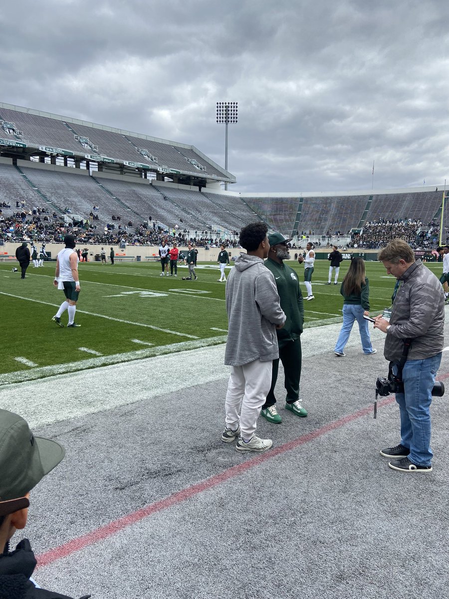 Had an amazing time @MSU_Football Spring game Saturday! Looking forward to coming back to spartan stadium! #GoGreen @Coach_Smith @KbTheStable @FBCoachM @WMDrivefootball @ATDTrainRecruit