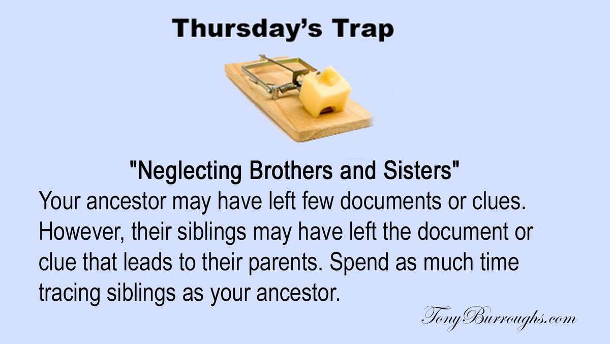 Thursday's Trap 'Neglecting brothers and sisters' #ancestry #genealogy #BlackGenealogy #SlaveRoots