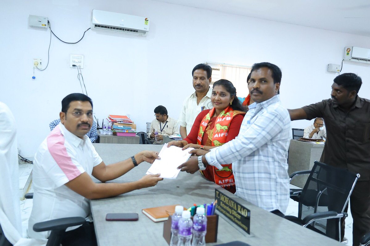 Com. K. Subbamma filed nomination as AIFB Candidate in the Rajampet Assembly Constituency of Andhra Pradesh.