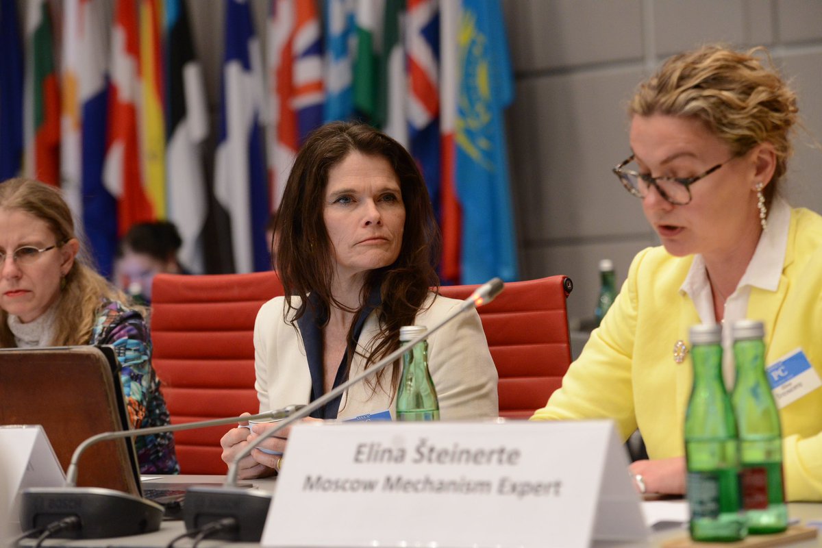Today, experts from 🇨🇿🇱🇻 & 🇳🇴 presented their findings from the #MoscowMechanism investigation on the arbitrary detention of 🇺🇦 civilians by 🇷🇺. They conclude that there are indications that Russia’s actions may amount to war crimes & crimes against humanity. 📸: M. Kroell/OSCE