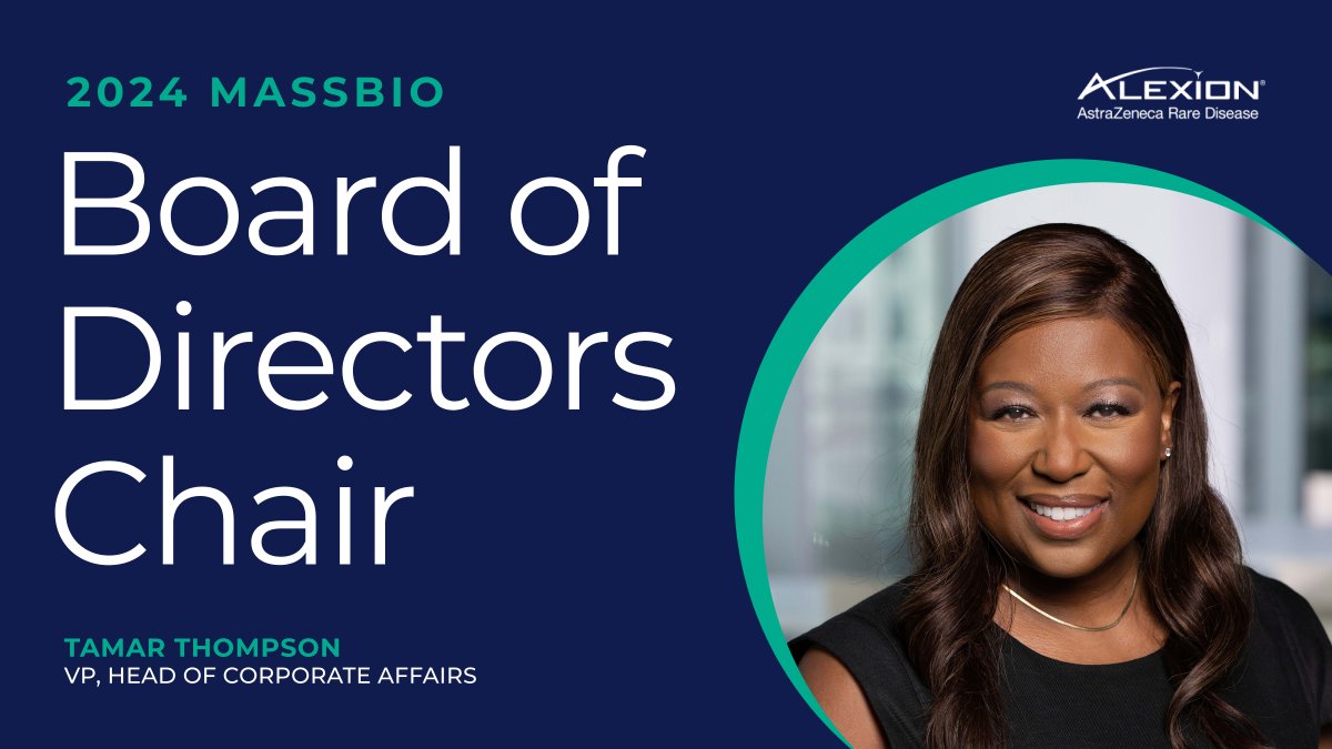 It's official: Tamar Thompson, VP, Head of Corporate Affairs, is the incoming chair of @MassBio's Board of Directors. Under her leadership, we are confident that she'll drive significant progress in promoting health equity and fostering growth in Massachusetts. #StateofPossible24