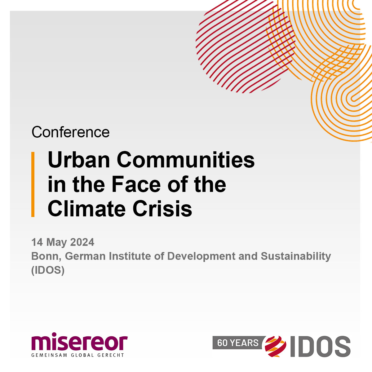 💡 This year offers a momentum to advance the global ambition on #cities & #ClimateResilience with the forthcoming #WorldUrbanForum, the #BonnClimateChangeConference, and #COP29. This conference aims to bring insights from experts together: idos-research.de/veranstaltunge…. @Misereor