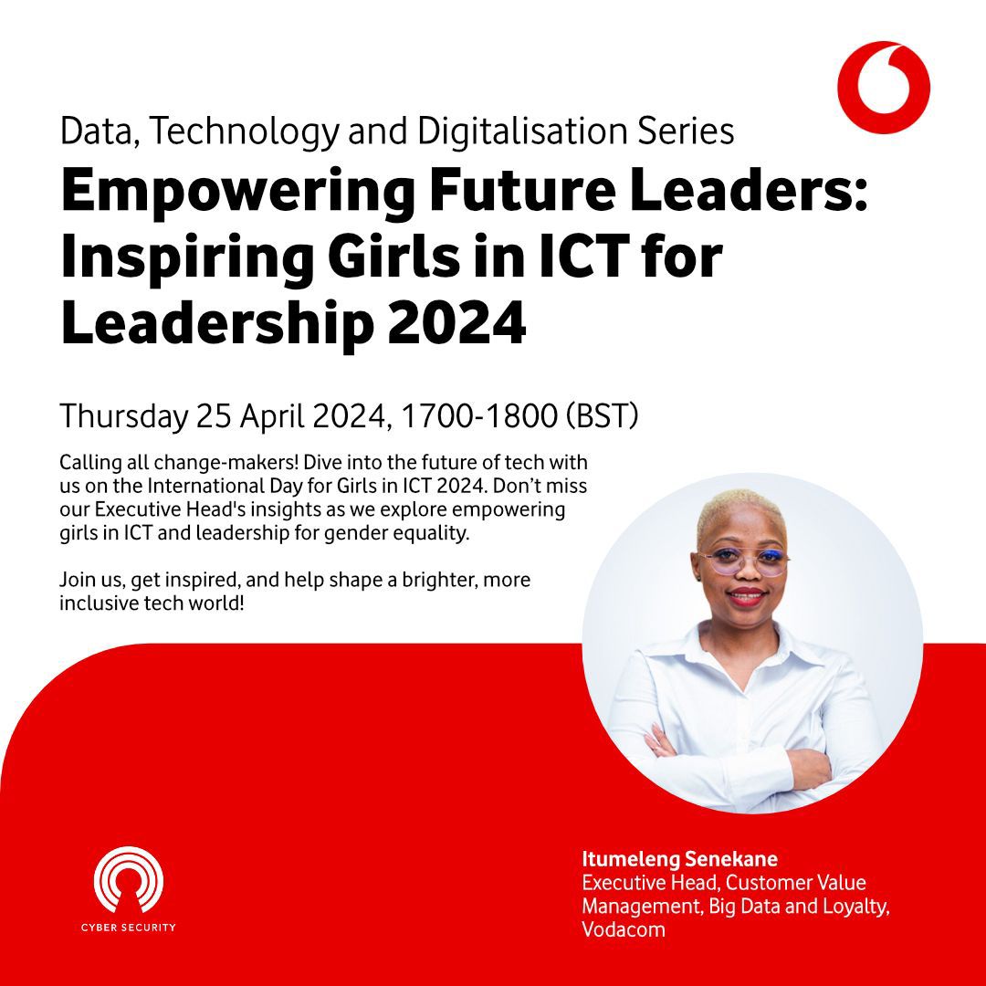Join the 2024 Girls in ICT Day webinar hosted by The Commonwealth Secretariat! Don't miss insights from Itumeleng Senekane, Executive Head of Customer Value Management at Vodacom Lesotho, on empowering girls in STEM. Watch here: bit.ly/44fZYtC #LesothosBestNetwork