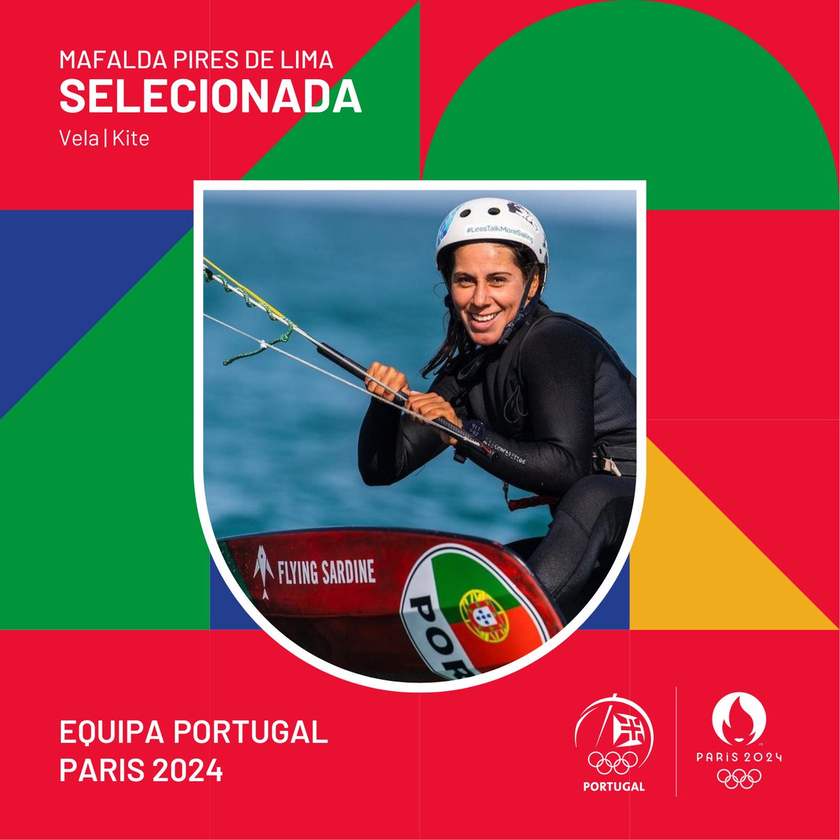 SELECIONADA PARA PARIS 2024!!! 🇫🇷🔜

Mafalda Pires de Lima conquistou uma quota nacional para Paris 2024 no Kite feminino da modalidade de Vela durante a última regata de qualificação, disputada em Hyères, França. 👏

#EquipaPortugal #RoadtoParis2024