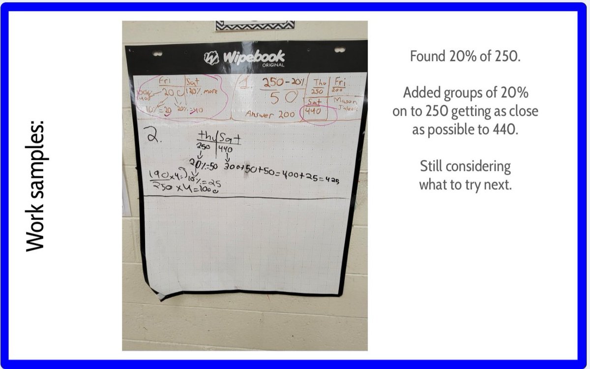 Yes!
Engagement, multiple methods, teamwork, & thinking. So fun to circulate and hear Ss share strategies with each other. If we just handed them a formula, we would have missed out on hearing their amazing math ideas!  #thinkingclassroom #iteachmath #HRCEmath @AJSmeltzer