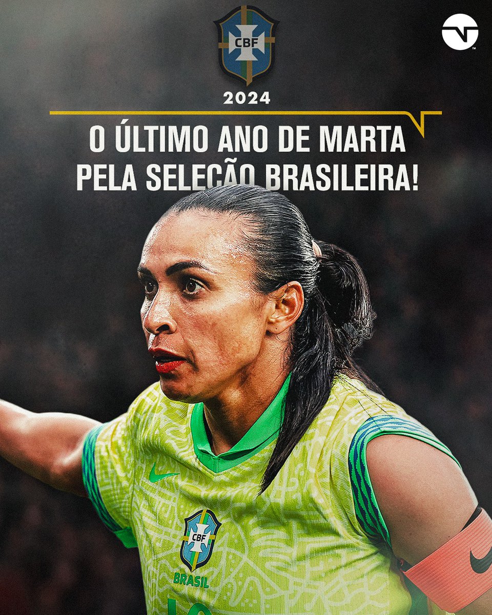 O FIM DE UMA ERA ESTÁ SE APROXIMANDO! 😩 O ano de 2024 será o último em que veremos a Rainha Marta vestindo a camisa da #SeleçãoBrasileira. Só de pensar o estagi já fica emocionado... 😢