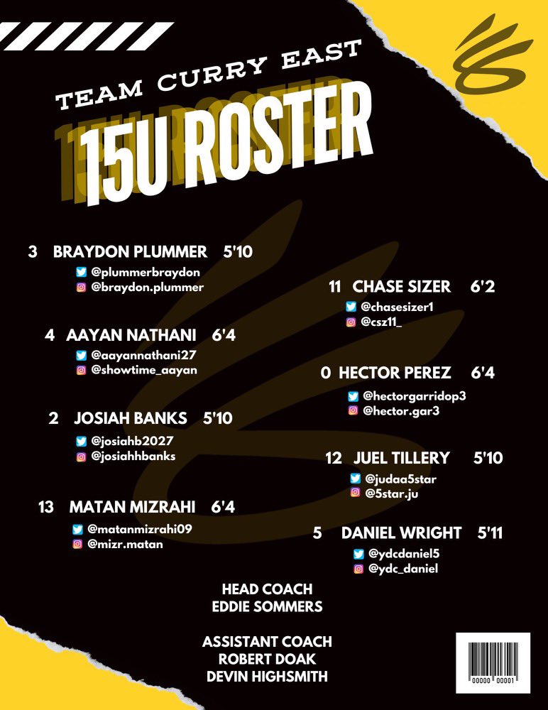 We are excited to announce our 15u roster for the 2024 grassroots season! #EastsideBoyz⚫️👨🏽‍🍳🟡 @BigShotsGlobal @Phenom_Hoops @WakeHoops @hoopseen @HoopSeenJuJu @colbylewis20 @BucketReel @8Ballahoopinsi1 @WakesFinest @rod_bridgers @CHC3 @AayanNathani27 @dkaaay15 @upnexthoops