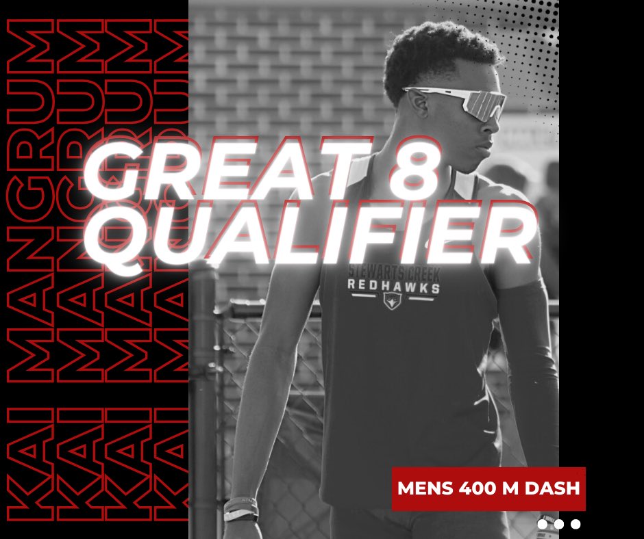 @KaiMangrum has qualified for the Great 8 meet in the 400 M Dash! This guy has had his eyes on this accomplishment all year and we are so proud of him! Show them what you’re made of, Kai‼️@CreekAthletics1 @SCHS_CoachJ @SCHSDavenport