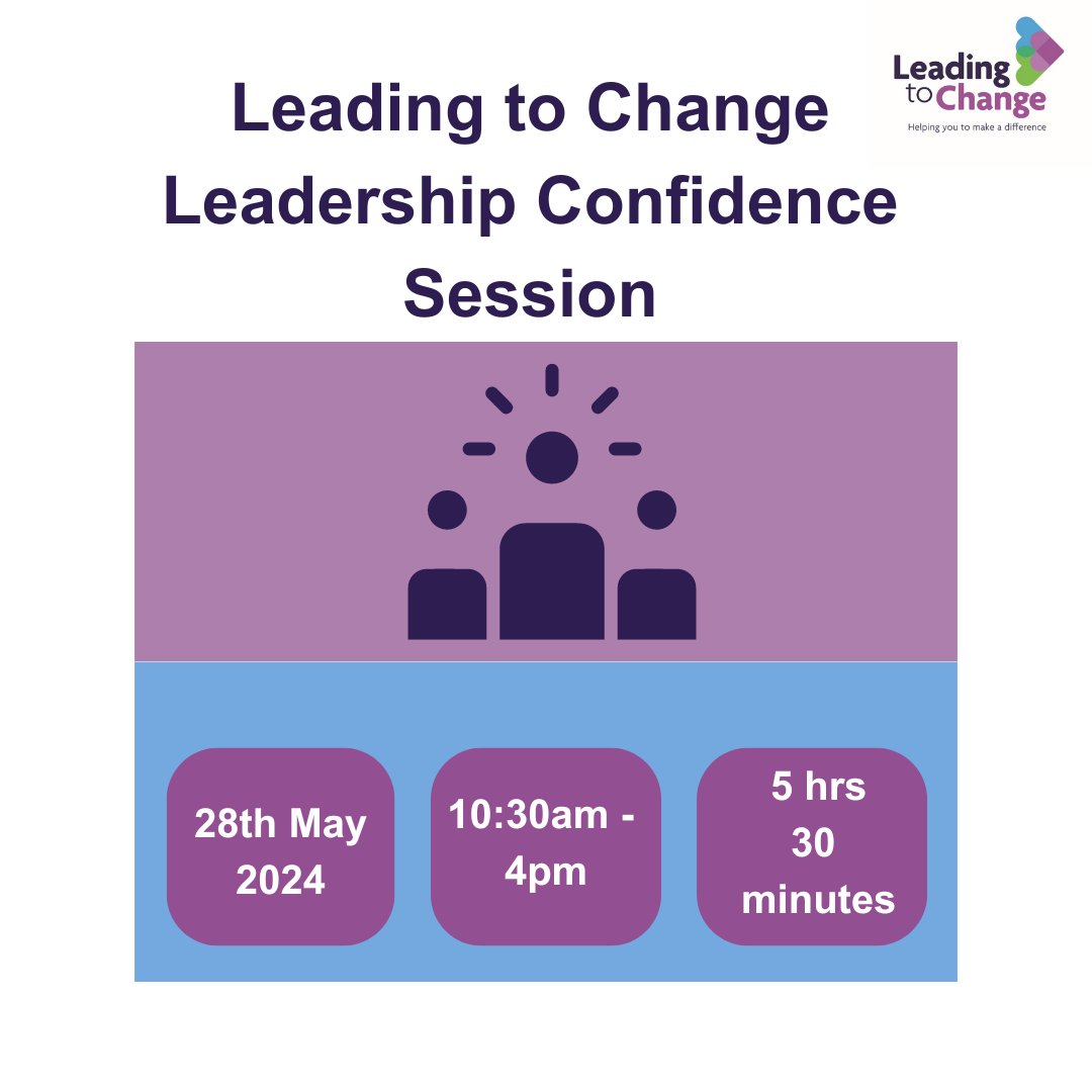 There are still spaces available for our in-person event ‘Developing your confidence as a leader’ which takes place on 28th May in Dundee. This event is dedicated to exploring self-leadership and leading with confidence. Find out more: leadingtochange.scot/our-events/dev… @VADundee