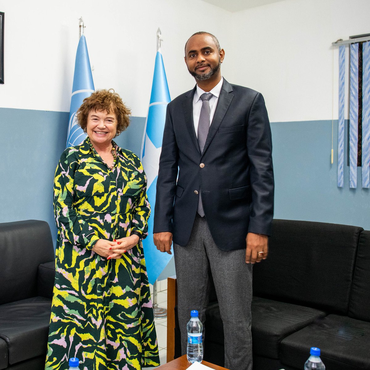 In a farewell meeting, Minister of Defence, @AMohamedNur and @UNSomalia’s @CatrionaLaing1, who is concluding her term, discussed ongoing offensive against Al-Shabaab and Somalia’s security transition from @ATMIS_Somalia to SSF. They emphasized the need for enhanced…