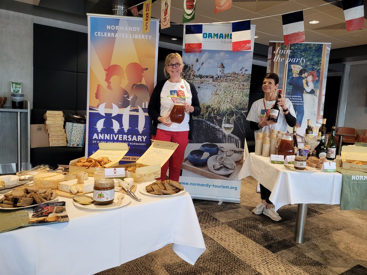 If you're lucky enough to be on the W.B. Yeats travelling from Dublin to Cherbourg today, we're here to treat you to some yummy Normandy cheese, cider, Calvados, Bénédictine and biscuits! 😋