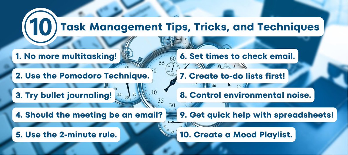 Productivity skyrocket with these task management hacks! 🚀 By implementing these tips, you can boost efficiency and organization. Say goodbye to feeling overwhelmed and hello to crushing your to-dos!

sbee.link/ryvgufbpc3 @drbruceellis
#leadership #edadmin