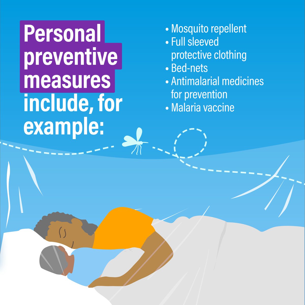 #Malaria is PREVENTABLE. Lower the risk of getting malaria through: ✅ mosquito nets ✅ mosquito repellents ✅ antimalarial medicines ✅ malaria vaccine And don't forget to wear protective clothing. Learn more 👉bit.ly/44bRXGf #WorldMalariaDay