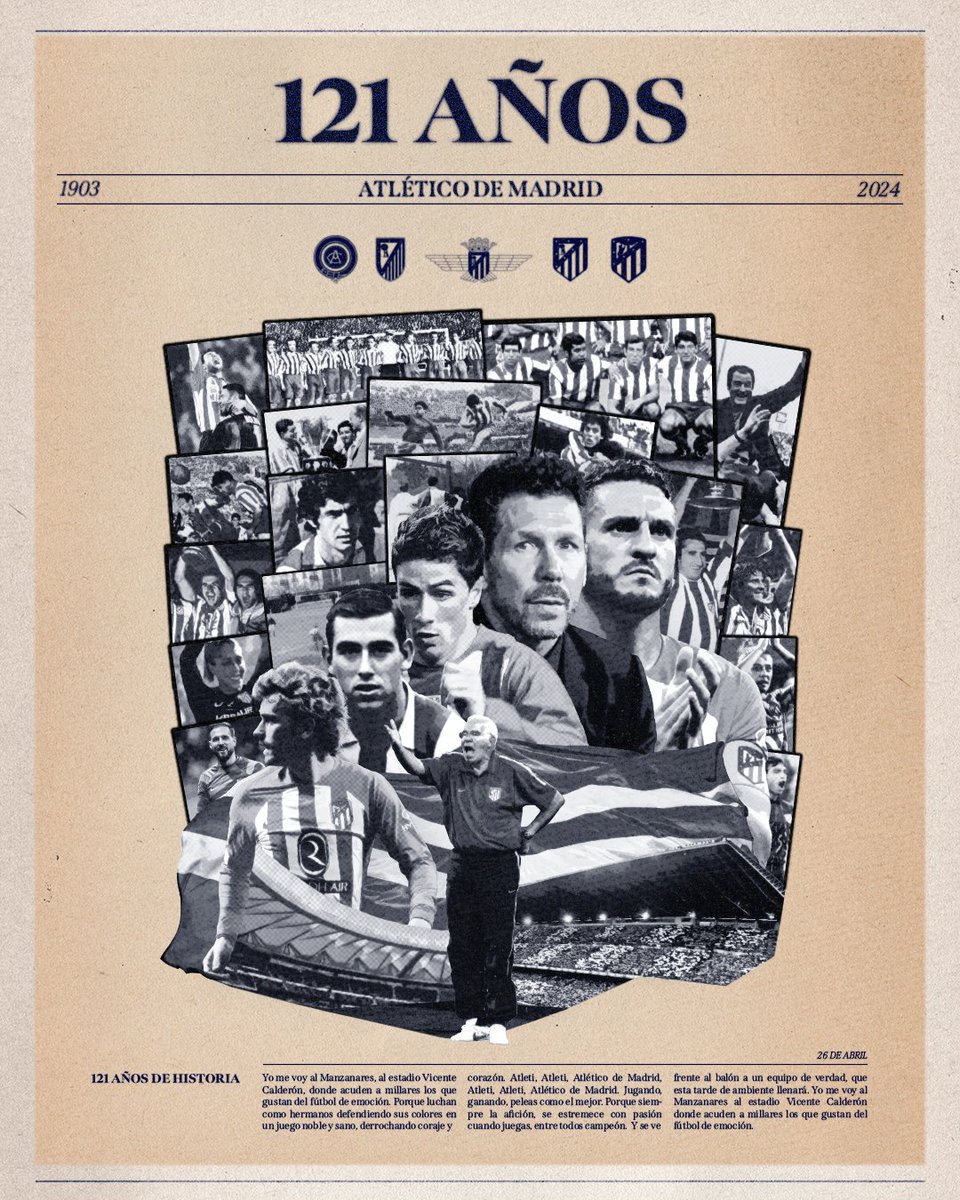 AtletiAcademia's tweet photo. ❤️🤍 121 AÑOS DE 𝐏𝐔𝐑𝐎 𝐒𝐄𝐍𝐓𝐈𝐌𝐈𝐄𝐍𝐓𝐎 ❤️🤍 https://t.co/n4PrXaEgFy