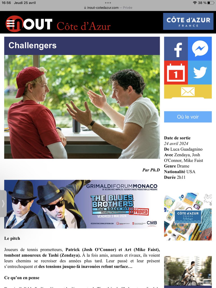 Jeu, sexe en trio mais pas match : notre critique du nouveau film du réalisateur de Call me by your name #Challengers #cinema inout-cotedazur.com/2024/04/24/cha…