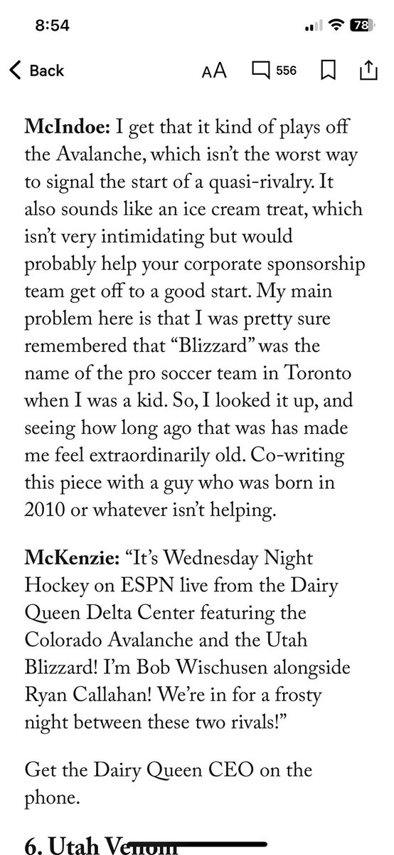 hcollier88's tweet photo. .@TheAthletic ranks the potential names for Utahโs hockey team. I like the top 3! But their description for the Blizzard is spot on!! https://t.co/iz3mTTmnaG https://t.co/O1x4t7tEjj