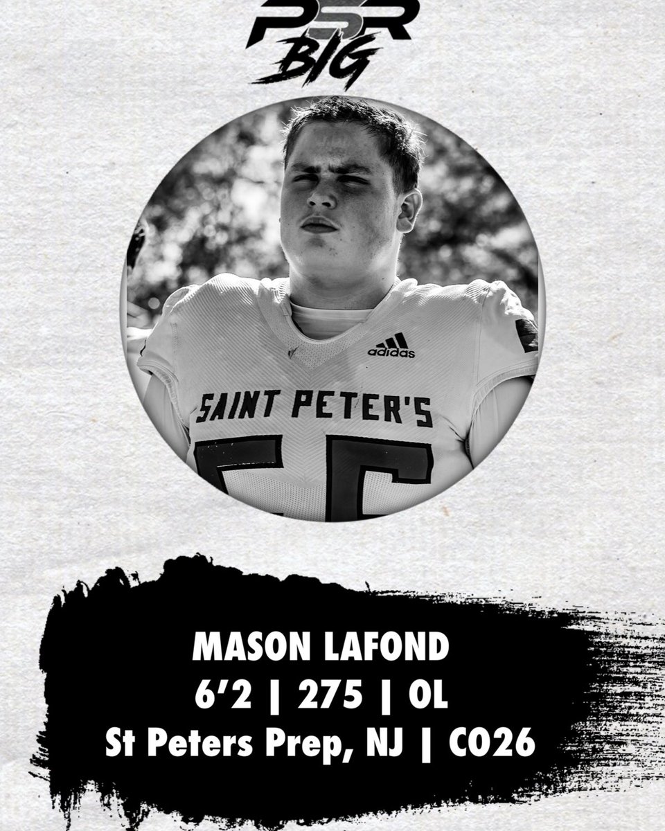 Attending the PSR Camp: Class of 2026 | IOL | @MasonLaFond 6’2 | 275 | @SPPFootball , NJ