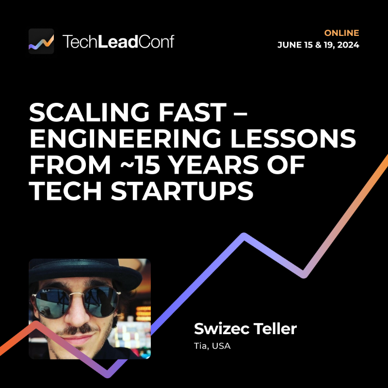 TheTechLeadConf's tweet photo. 💥Building a business is a slugfest to see who gets more customers first. As an old boss told @Swizec once: "Clean code won't matter if we're dead".

You have to shift your mindset from📊best practices to getting shit done. But you can't go too wild or the tech debt will kill ya.