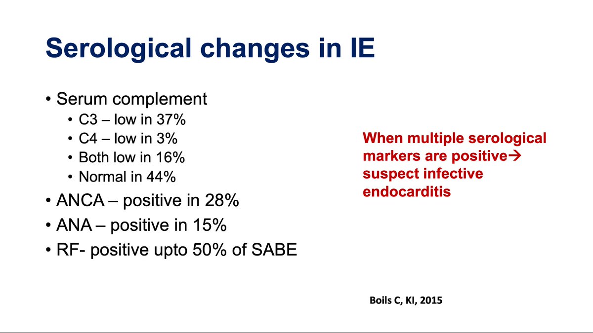 Supportive evidence for diagnosis of IE 
@ISNeducation @ISNkidneycare @myadla #ECNeph